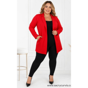 Americana Lisa Roja ,Talla 54/60