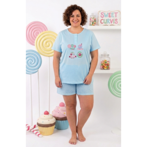 Pijama Sweet Celeste, Tallas XL,2XL,3XL Y 4XL