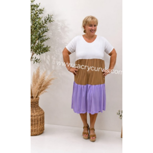 Vestido tricolor. Talla 52/58